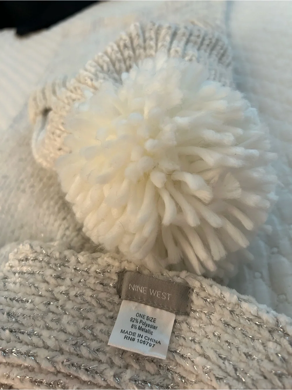 Cozy Cream Knit Pom Beanie & Scarf Set